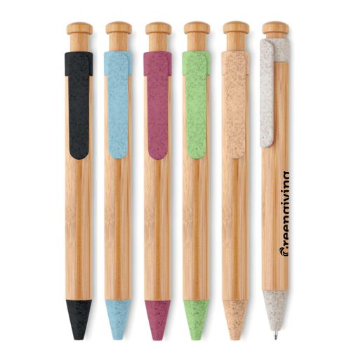 Kugelschreiber aus Bambus und Weizenstroh - Bild 1